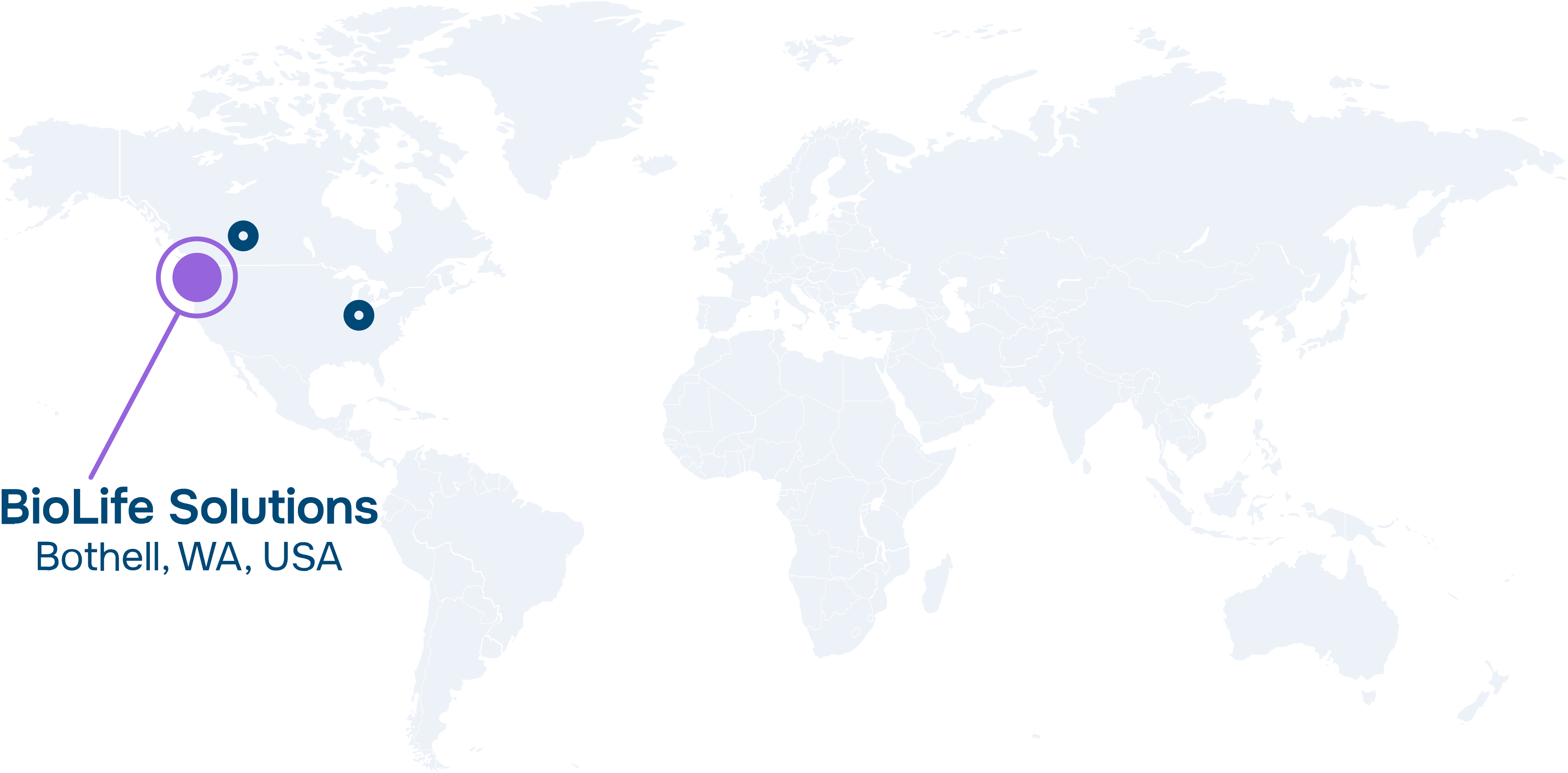 a map of the world showing Biolife Solutions' location, Bothell, Washington, USA a map of the world showing Biolife Solutions' location, Bothell, Washington, USA